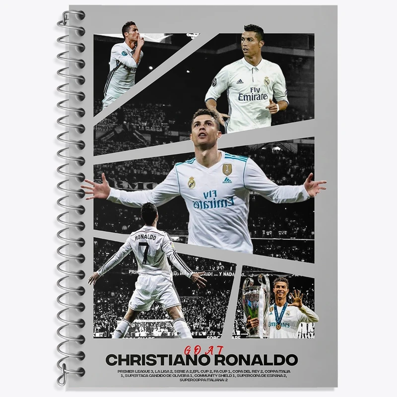 دفتر زبان 50 برگ خندالو مدل سه خط طرح کریستیانو رونالدو کد N9479