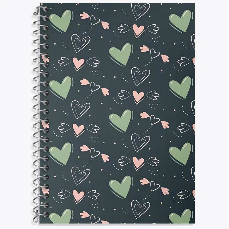 دفتر لغت 50 برگ خندالو طرح پترن قلبی کد N6065