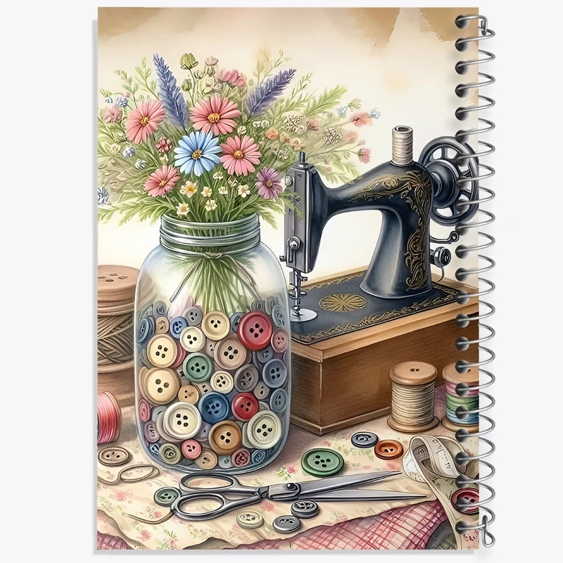 دفتر طراحی 50 برگ خندالو طرح چرخ خیاطی کد N2008