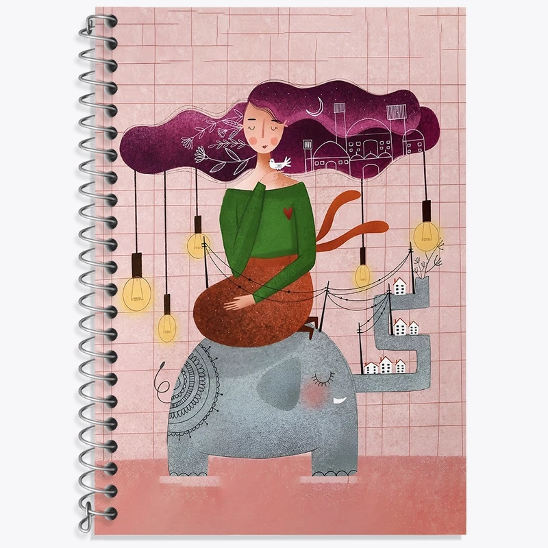 دفتر زبان 50 برگ خندالو مدل سه خط طرح دخترانه کد N6311