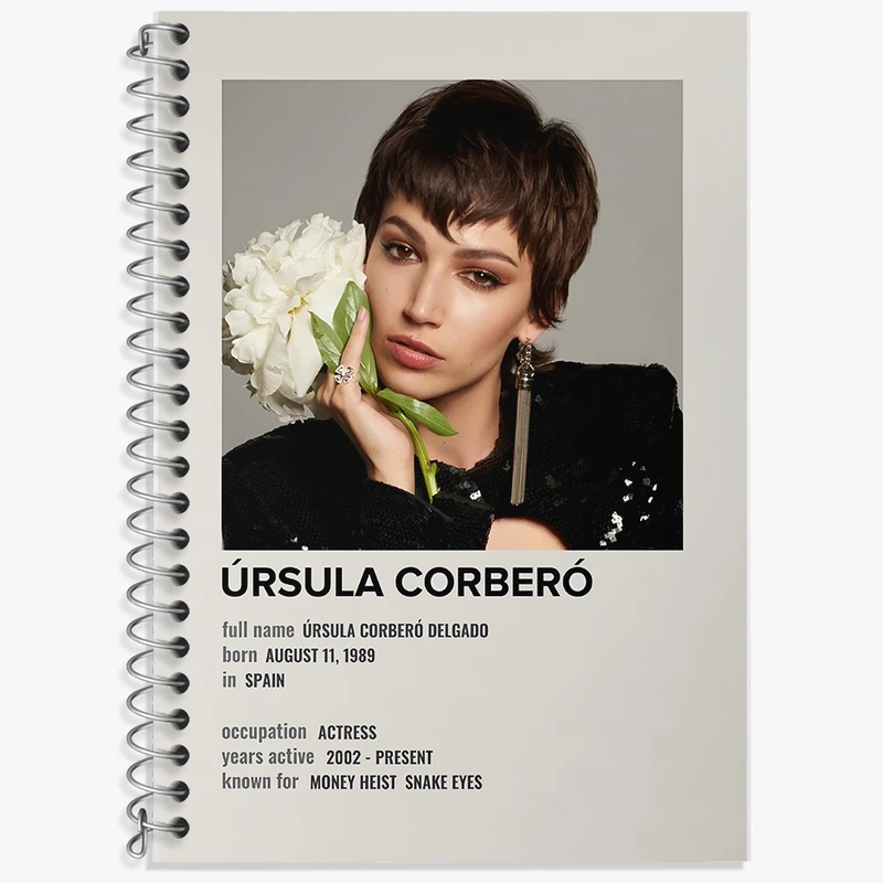 دفتر زبان دوخط 50 برگ خندالو طرح اورسولا کوربرو (Úrsula Corberó) کد F13142