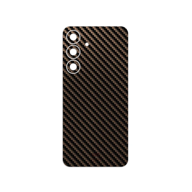 برچسب پوششی ماهوت مدل Glossy-Brown-Fiber مناسب برای گوشی موبایل سامسونگ Galaxy S25 FE