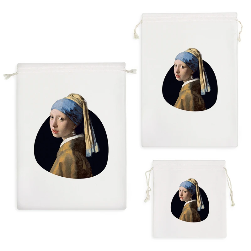 نظم دهنده خندالو مدل نقاشی دختری با گوشواره های مروارید کد 2166 مجموعه 3 عددی