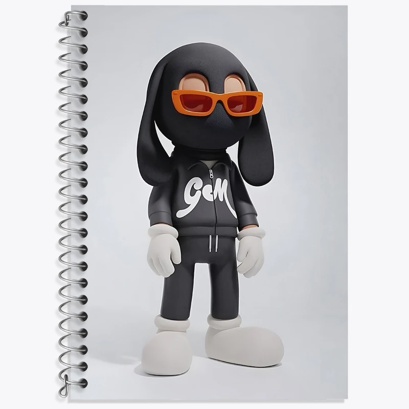 دفتر زبان 50 برگ خندالو مدل سه خط طرح آدمک ماسک دار کد F4048