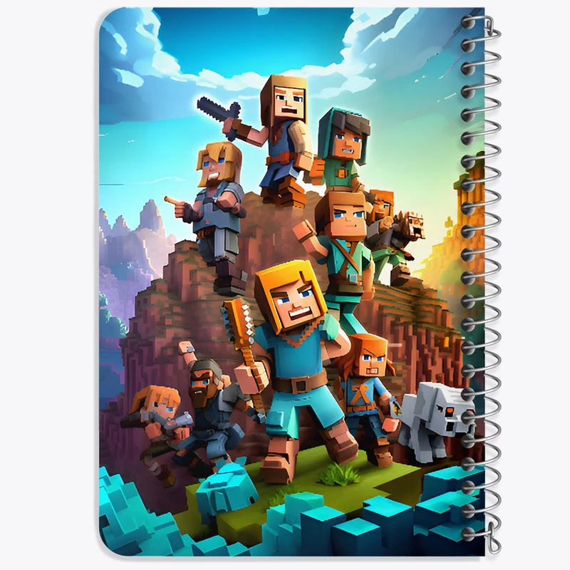 دفتر یادداشت 50 برگ خندالو طرح ماینکرافت (Minecraft) کد F3516