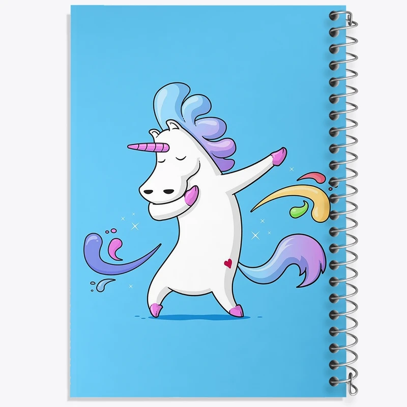 دفتر طراحی 50 برگ خندالو طرح اسب تک شاخ یونیکورن  کد 1099