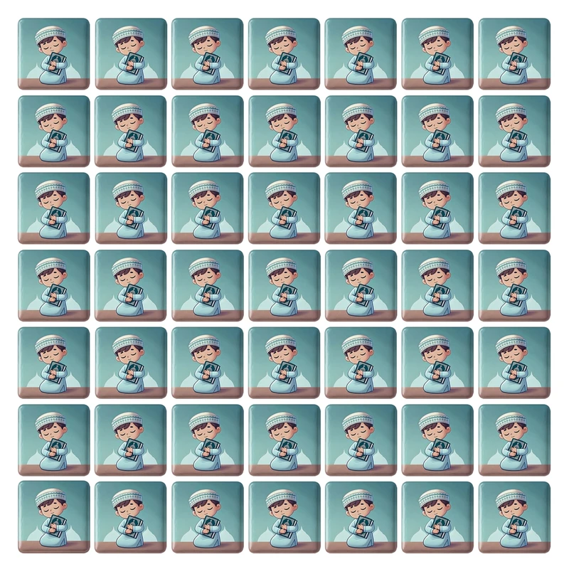 پیکسل خندالو طرح جشن قرآن کد 8956 مدل مربعی مجموعه 49 عددی