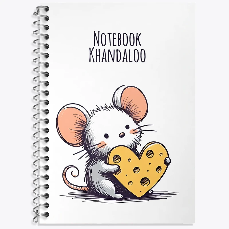 دفتر زبان 50 برگ خندالو مدل سه خط طرح موش و پنیر کد N7244