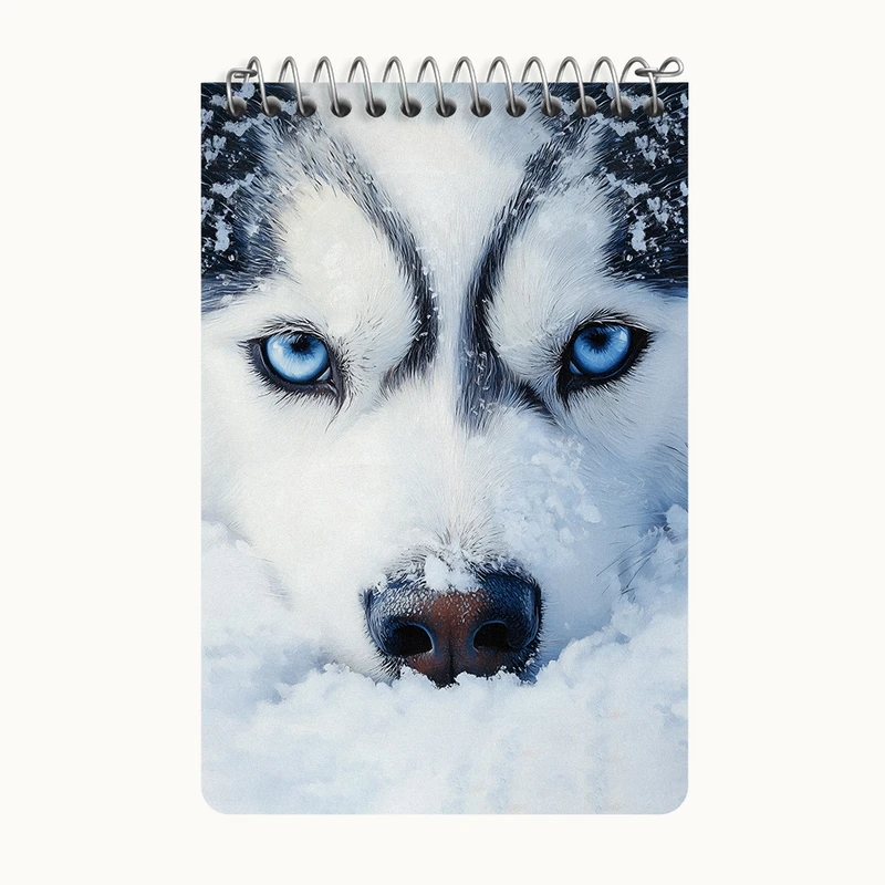 دفتر یادداشت 50 برگ خندالو طرح سگ هاسکی کد F5314