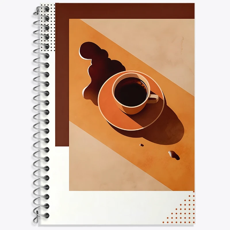 دفتر زبان 50 برگ خندالو مدل سه خط طرح قهوه (COFFEE) کد F10404