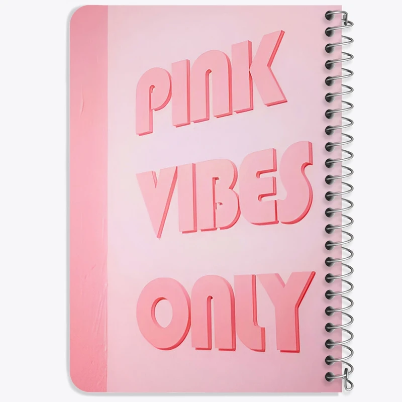دفتر یادداشت 50 برگ خندالو طرح Pink Vibes Only کد F3848