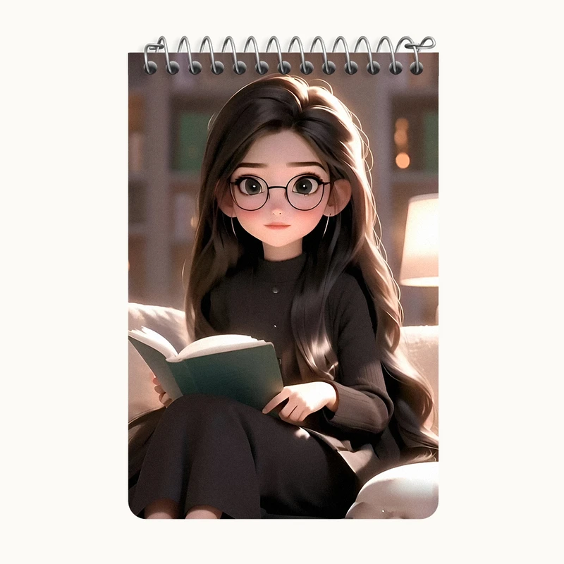 دفتر یادداشت 50 برگ خندالو طرح دخترانه کد F7849