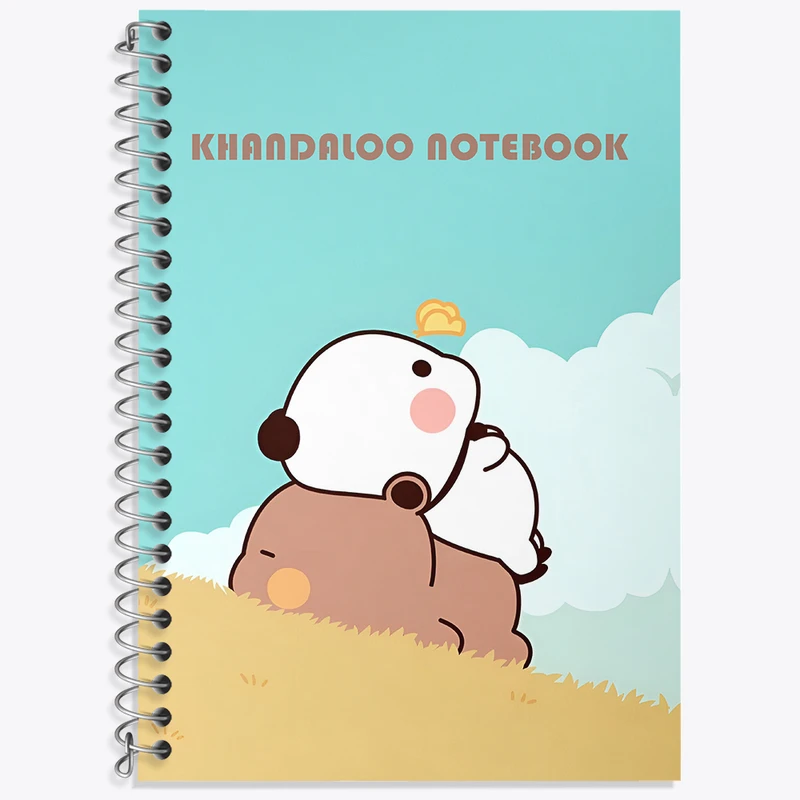 دفتر زبان 50 برگ خندالو مدل دو خط طرح پاندا و خرس بامزه کد N6188