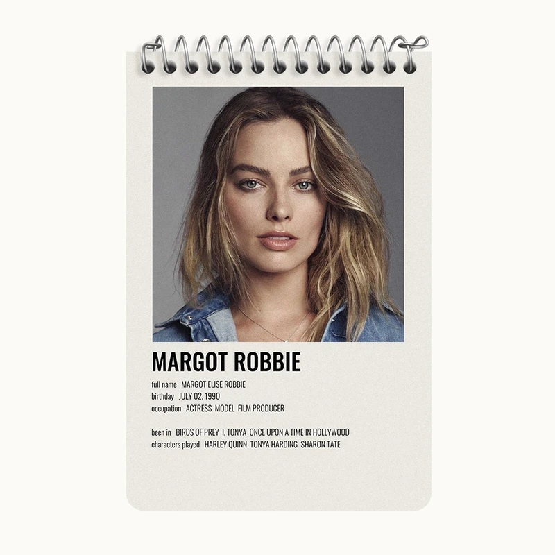دفتر یادداشت 50 برگ خندالو طرح مارگو رابی (Margot Robbie) کد F13137