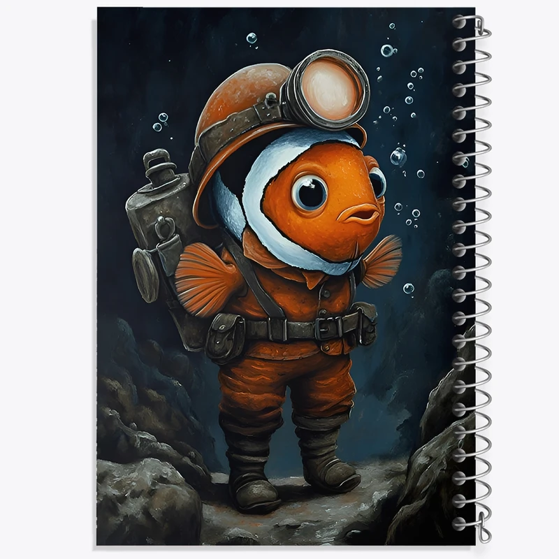 دفتر شطرنجی 50 برگ خندالو طرح ماهی کد F11645