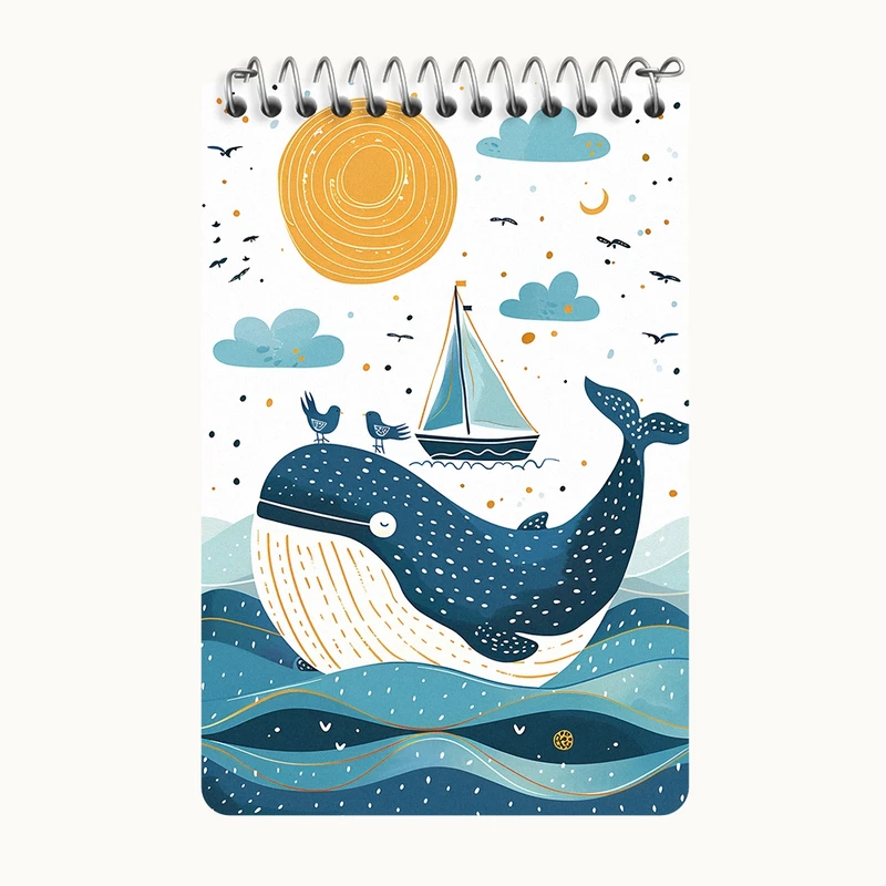 دفتر یادداشت 50 برگ خندالو طرح نهنگ کد F8347