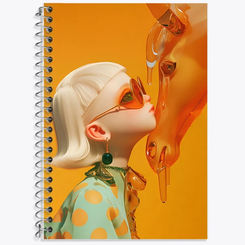 دفتر لغت 50 برگ خندالو طرح دختر و اسب شیشه ای کد F10535