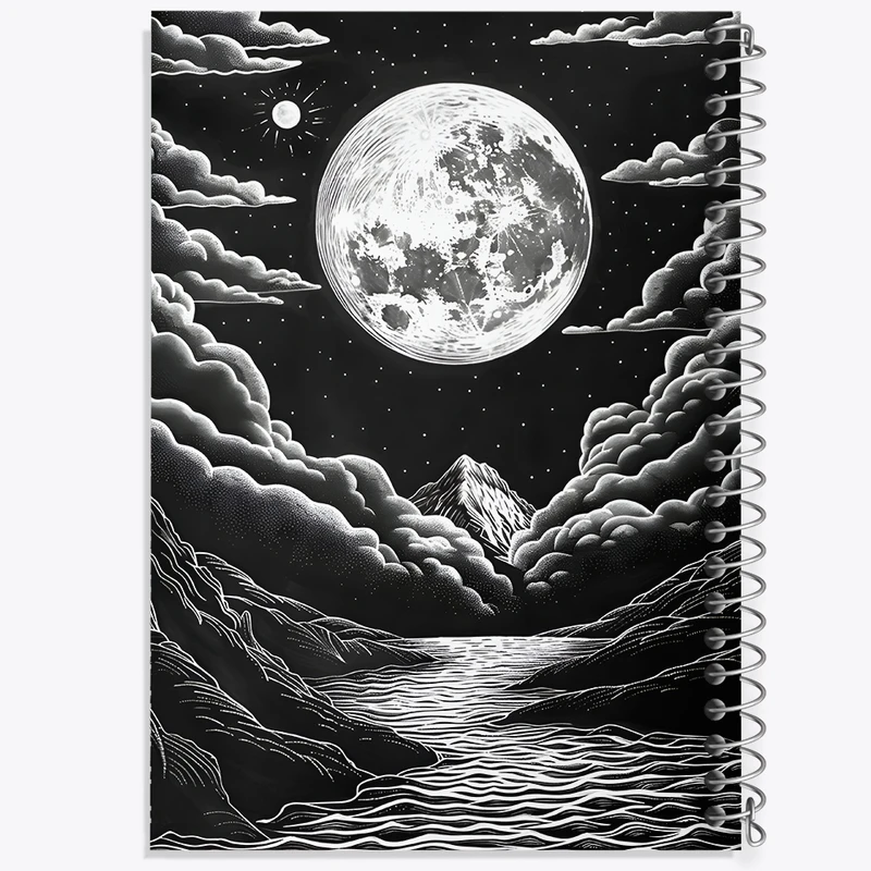 دفتر ژورنال نویسی 50 برگ خندالو مدل نقطه ای طرح ماه (Moon) کد F4972