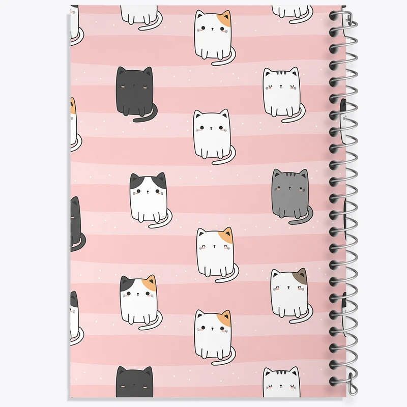 دفتر طراحی 50 برگ خندالو طرح گربه کیوت کد N386