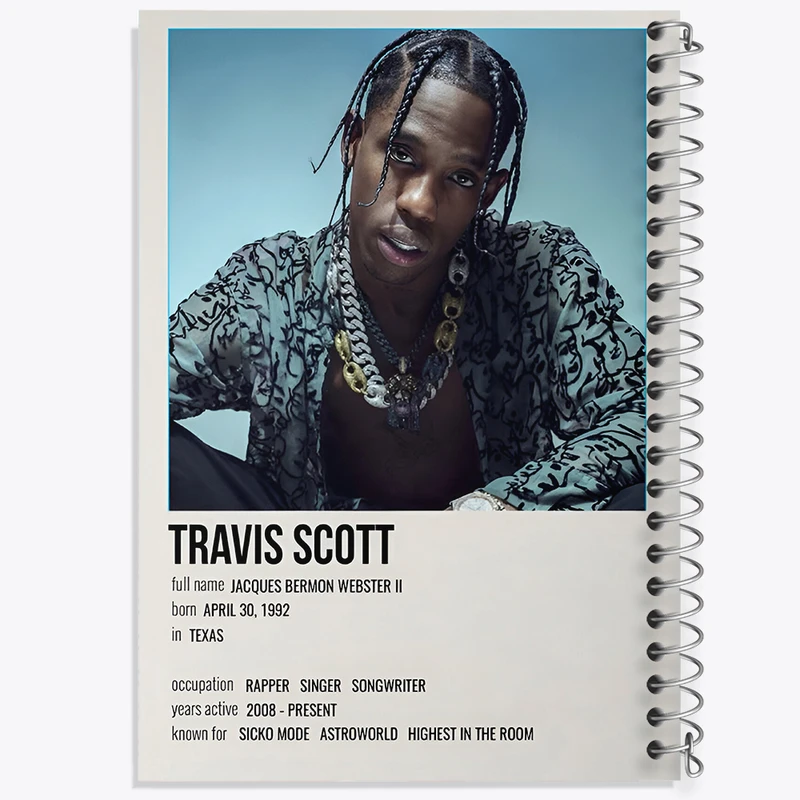 دفتر مشق 100 برگ خندالو طرح تراویس اسکات (Travis Scott) کد F14201