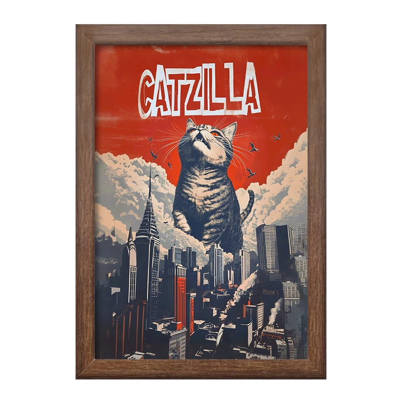 تابلو خندالو طرح کت زیلا (Catzilla) کد F13711