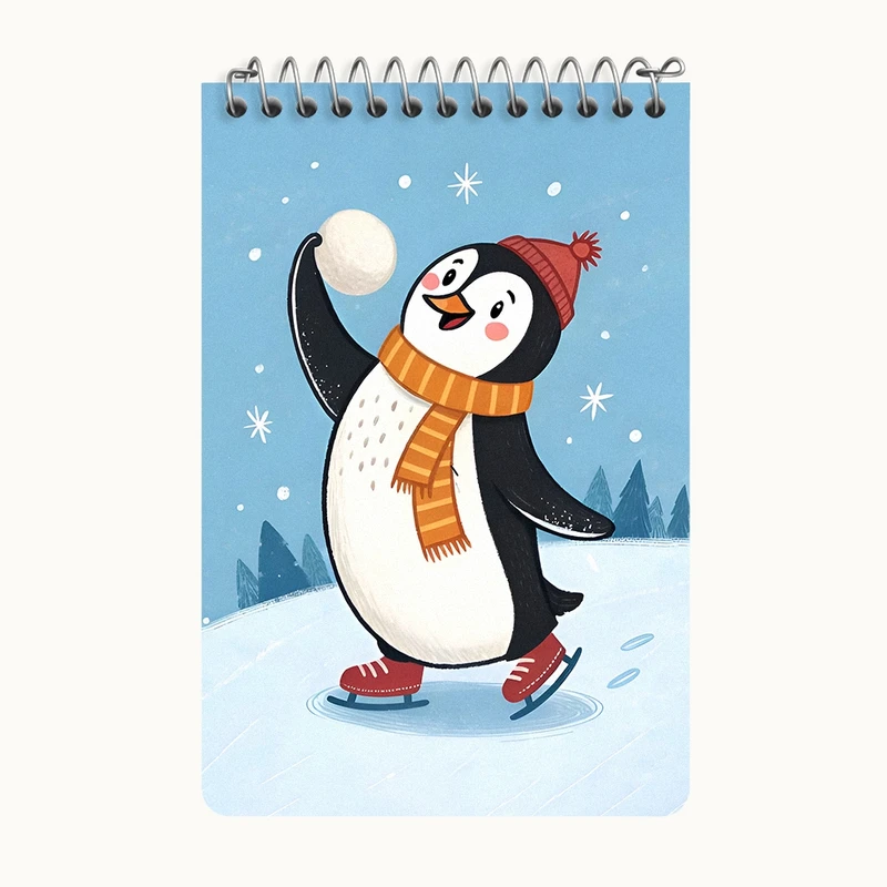 دفتر یادداشت 50 برگ خندالو طرح پنگوئن بانمک کد F8033