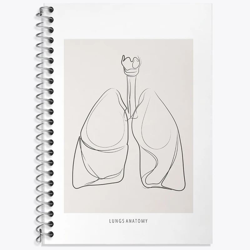 دفتر لغت 50 برگ خندالو طرح آناتومی ریه ها (Lungs Anatomy) کد F13898