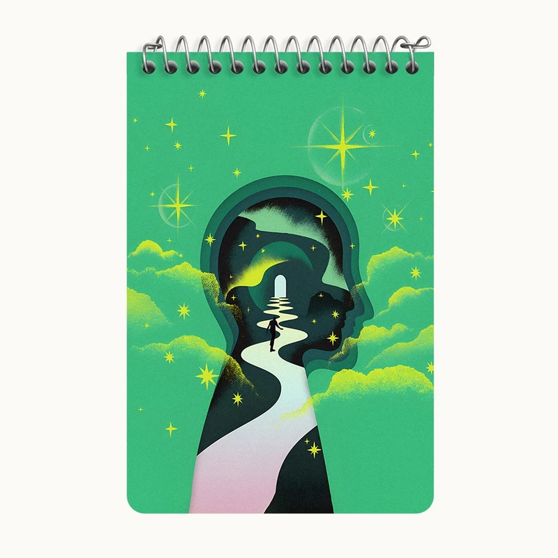 دفتر یادداشت 50 برگ خندالو طرح دورن آدم کد F8926