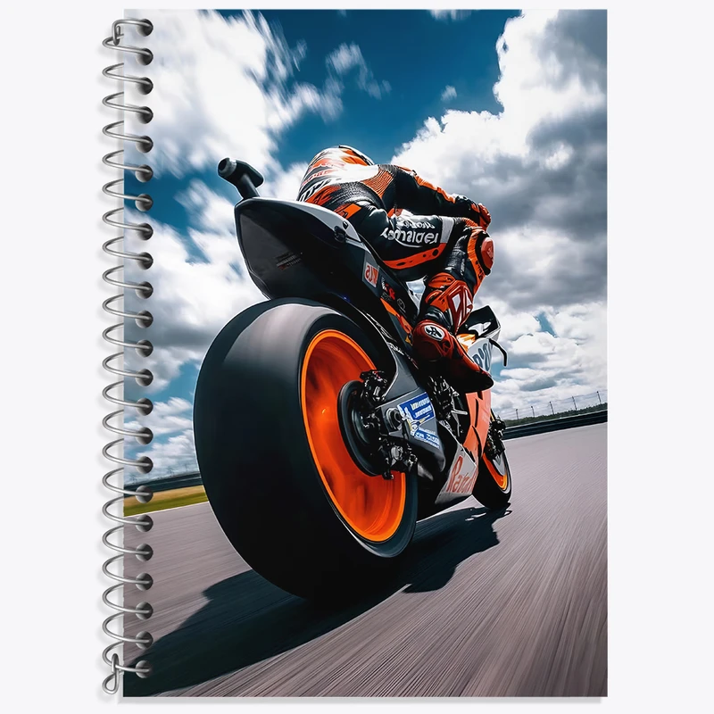 دفتر نت موسیقی 50 برگ خندالو طرح موتور سیکلت مسابقه‌ای کد N7544