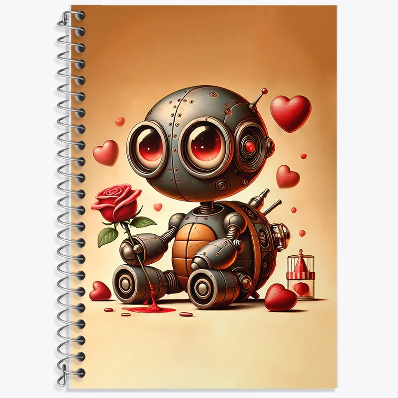 دفتر لغت 50 برگ خندالو طرح ربات لاکپشتی کد F11753