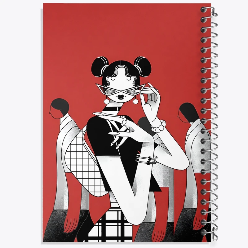 دفتر شطرنجی 50 برگ خندالو طرح دختر مستقل کد F8917