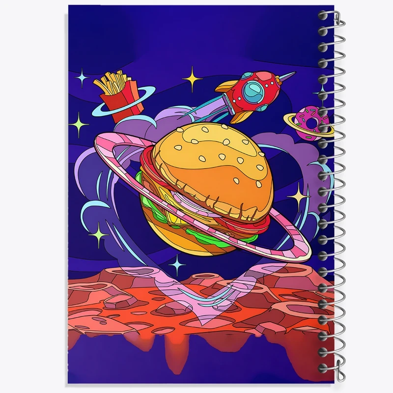 دفتر شطرنجی 50 برگ خندالو طرح همبرگر فضایی کد F9731