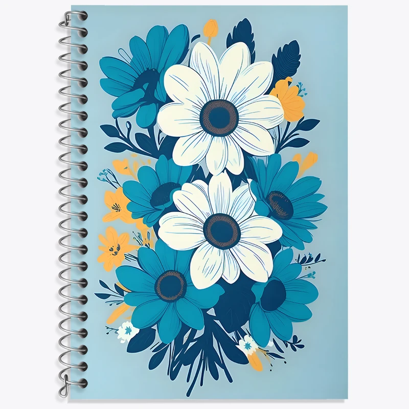 دفتر زبان دوخط 50 برگ خندالو طرح گل گلی کد N7156