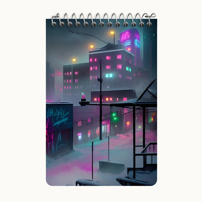 دفتر یادداشت 50 برگ خندالو طرح منظره شهری کد F8906