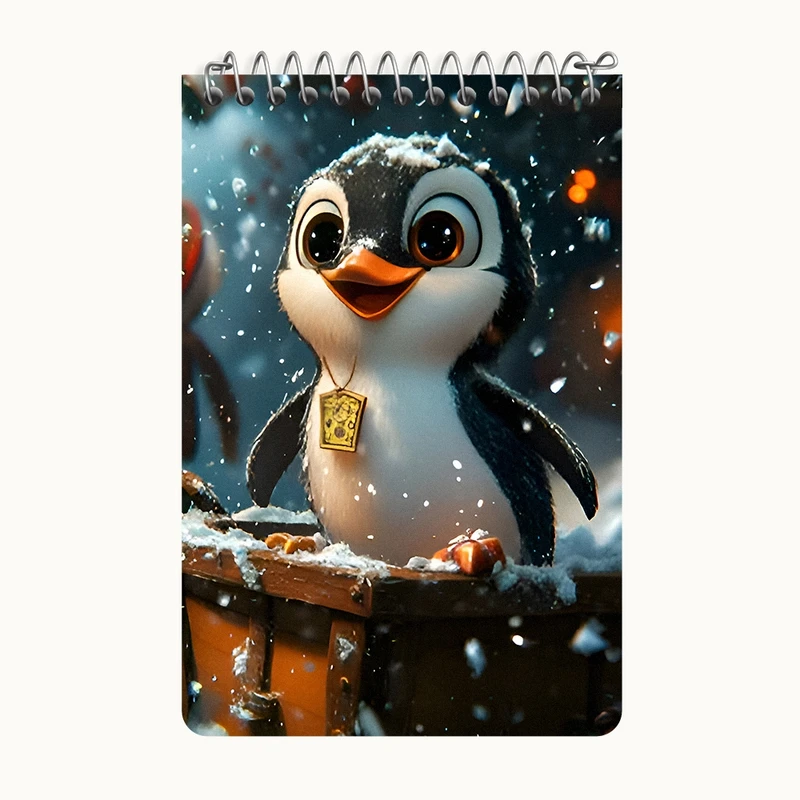 دفتر یادداشت 50 برگ خندالو طرح پنگوئن کد F9611
