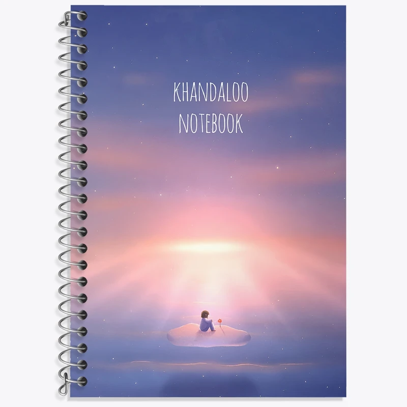 دفتر زبان 50 برگ خندالو مدل سه خط طرح دخترانه فضایی کد N8192