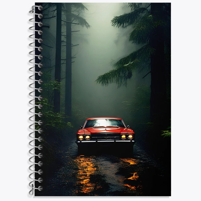 دفتر زبان دوخط 50 برگ خندالو طرح ماشین کلاسیک کد F4559