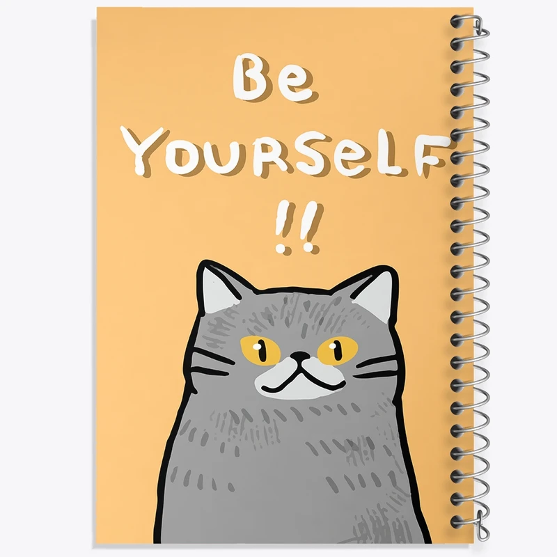 دفتر طراحی 50 برگ خندالو طرح گربه کیوت کد N1362