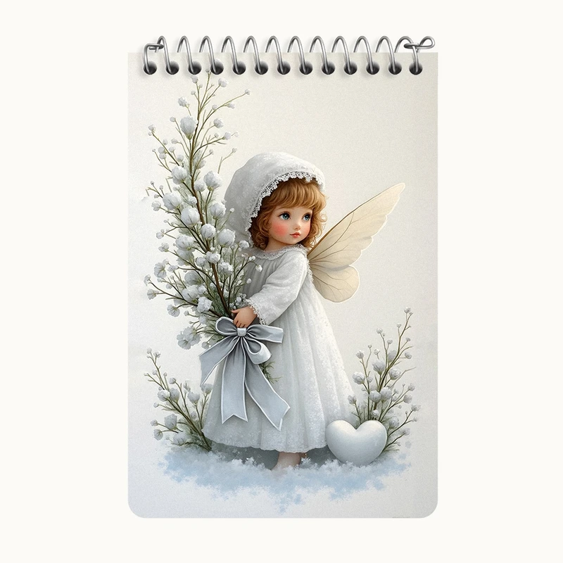 دفتر یادداشت 50 برگ خندالو طرح فرشته ی کیوت کد F8264