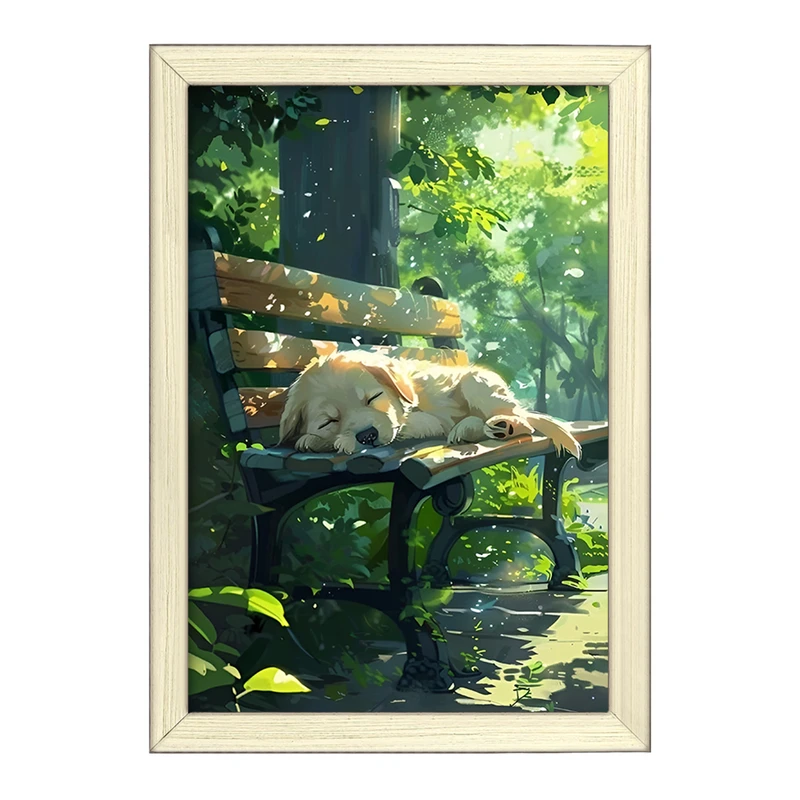 تابلو خندالو طرح سگ در جنگل کد F10689