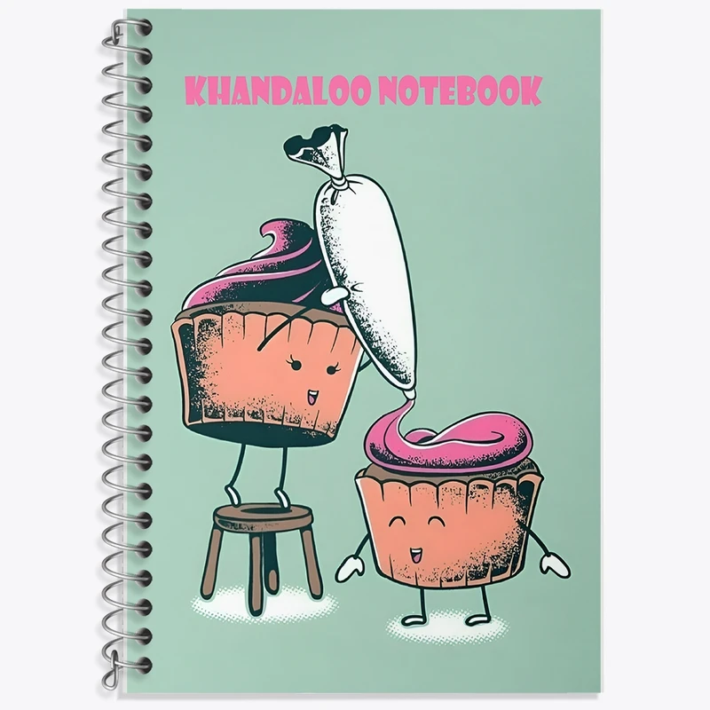 دفتر زبان 50 برگ خندالو مدل سه خط طرح کاپ کیک کیوت کد N7380