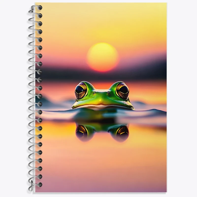 دفتر زبان 50 برگ خندالو مدل دو خط طرح قورباغه کد F12086