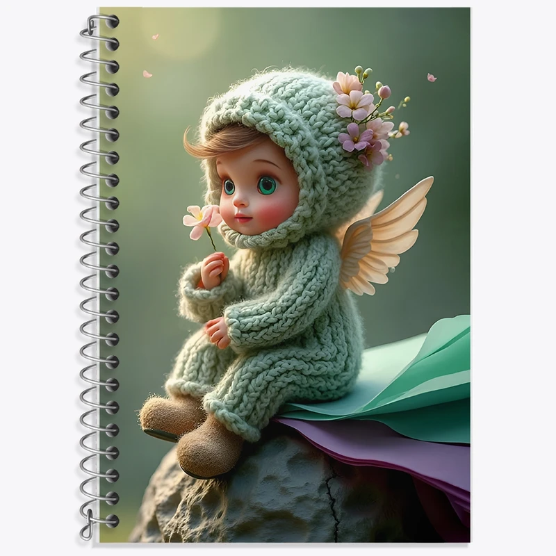 دفتر زبان 50 برگ خندالو مدل سه خط طرح فرشته کوچولو کد F11703