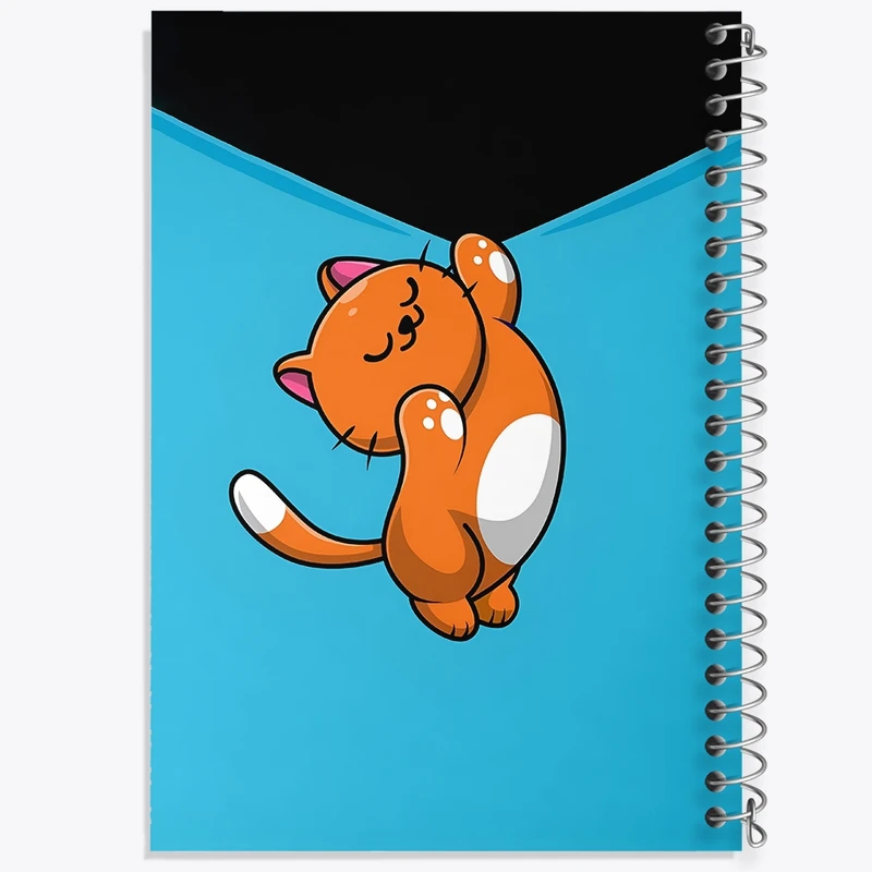 دفتر طراحی 50 برگ خندالو طرح گربه کیوت کد F3397