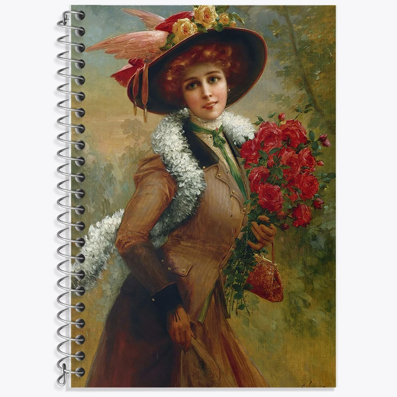 دفتر زبان دوخط 50 برگ خندالو طرح نقاشی زیبا همچون یک گل رز اثر امیلی ورنون کد F12202