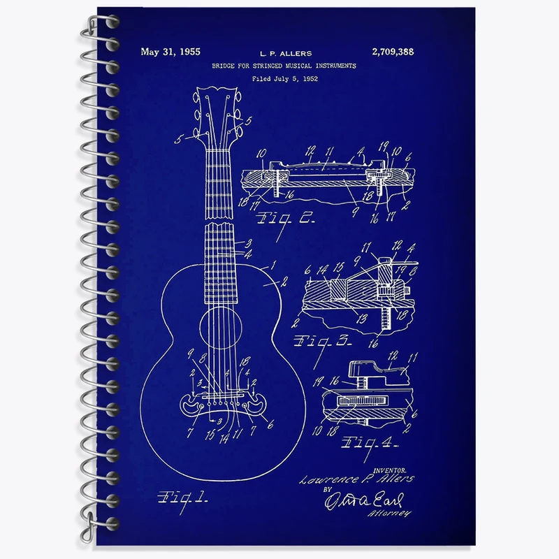 دفتر نت موسیقی 50 برگ خندالو طرح گیتار (Guitar) کد N8099