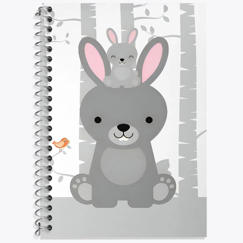 دفتر زبان دوخط 50 برگ خندالو طرح خرگوش بامزه کد F3178