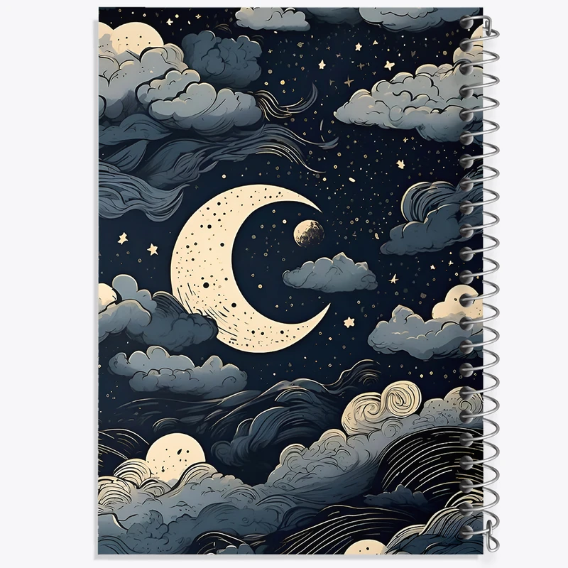 دفتر مشق 50 برگ خندالو طرح ماه (Moon) کد F4973