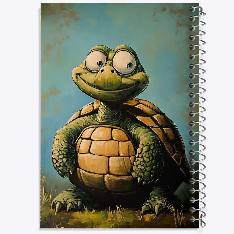 دفتر ژورنال نویسی 50 برگ خندالو مدل نقطه ای طرح لاکپشت کد F8576