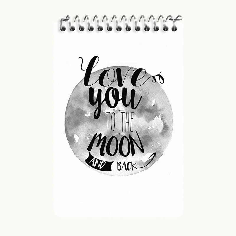 دفتر یادداشت 50 برگ خندالو طرح Love You To The Moon کد F11537